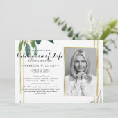 モダンFoliage Botanical Photo Lifeお祝い 招待状 (スタンド正面)