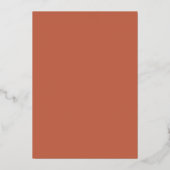 モダンFoliage Frame Copper Red結婚's 箔招待状 (裏面)