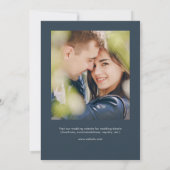 モダンFood Frame Indigo Blue Photo結婚's 招待状 (裏面)