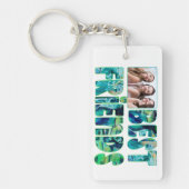 モダンFRIENDS 2写真ティール(緑がかった色)最高のターコイズ キーホルダー (正面)