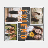モダンFRIENDS FOREVER最高の Photo Collage Gray フリースブランケット (正面(横))
