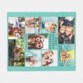 モダンFRIENDS FOREVER最高の Photo Collage Mint フリースブランケット (正面(横))