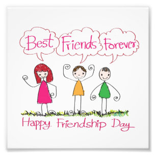 モダンFRIENDS FOREVER 最高の 1 Photo Collage Platue フォトプリント