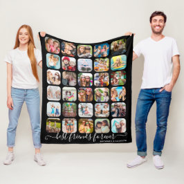 モダンFRIENDS FOREVER 30写真コラージュ フリースブランケット