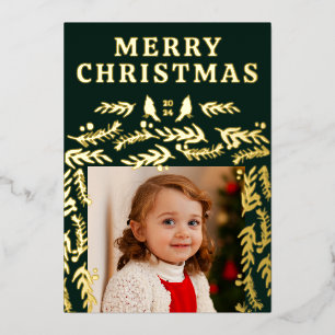 モダンGarland縁ど Botanical Photo 箔シーズンカード