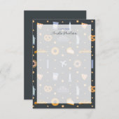 モダンGary NYCをテーマにしたパターパーソナライズされたン名 サンキューカード (正面/裏面)