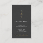 モダンGemstone Trioロゴ縦ダークグレー 名刺 (裏面)