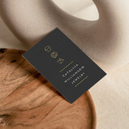 モダンGemstone Trioロゴ縦ダークグレー 名刺