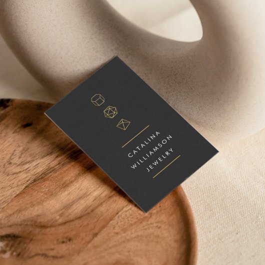 モダンGemstone Trioロゴ縦ダークグレー 名刺