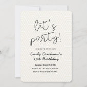 モダンGeometric Birthday Party招待状 招待状 (正面)