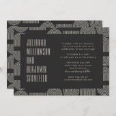 モダンGeometric Black Arch Linesの結婚Webサイト 招待状 (正面/裏面)