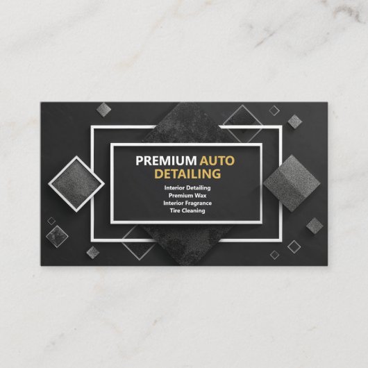 モダンGeometric Black & Silver名刺 名刺 (正面)