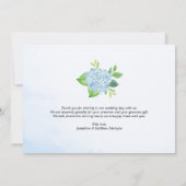 モダンGeometric Blue Hydrangeaの結婚写真 サンキューカード (裏面)