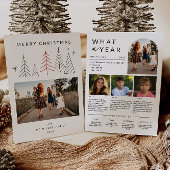 モダンGeometric Christmas Photo Year In Review シーズンカード