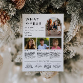 モダンGeometric Christmas Photo Year In Review シーズンカード