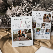 モダンGeometric Christmas Photo Year In Review シーズンカード
