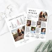モダンGeometric Christmas Photo Year In Review シーズンカード