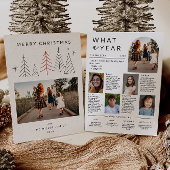 モダンGeometric Christmas Photo Year In Review シーズンカード