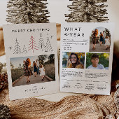モダンGeometric Christmas Photo Year In Review シーズンカード