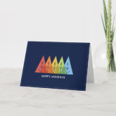 モダンGeometric Color Overlapping Christmas写真 シーズンカード (正面)