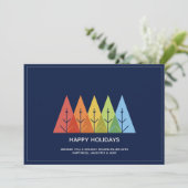 モダンGeometric Color Overlapping Christmas写真 シーズンカード (スタンド正面)