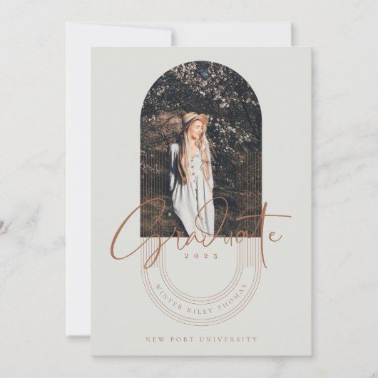 モダンGeometric Concentric Arches写真 招待状 (正面)