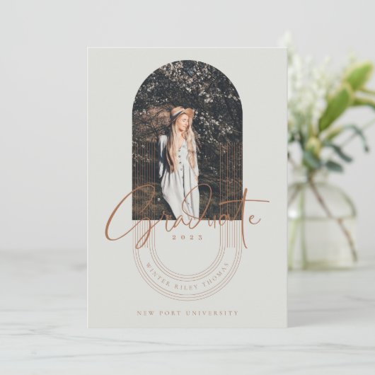 モダンGeometric Concentric Arches写真 招待状 (スタンド正面)