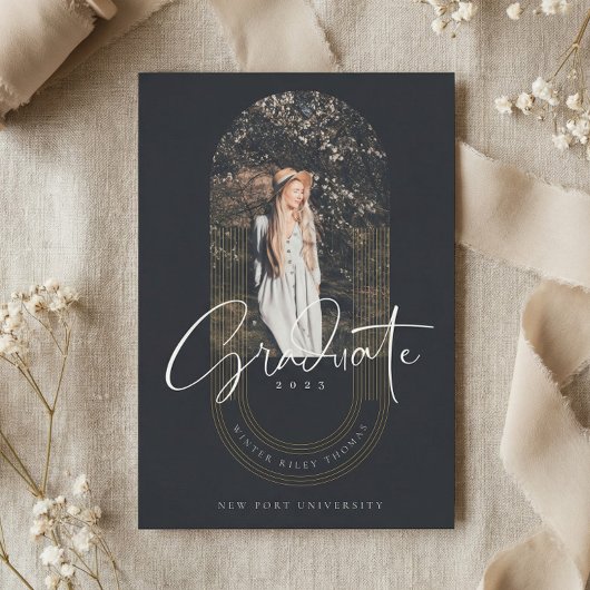 モダンGeometric Concentric Arches写真 招待状