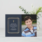 モダンGeometric Cross Photo Communion サンキューカード (スタンド正面)