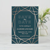 モダンGeometric Diamond Wedding Save the Date セーブザデート (スタンド正面)