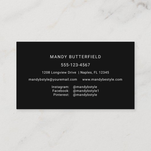 モダンGeometric Diamonds写真とソーシャルメディア 名刺 (裏面)