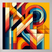 モダンGeometric Fusion -抽象芸術カラーブロックアート ポスター (正面)