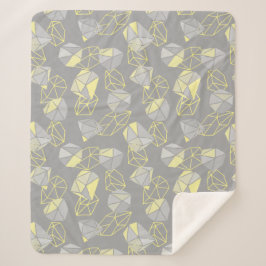 モダンGeometric Gemsパターングレーと黄色 シェルパブランケット