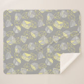 モダンGeometric Gemsパターングレーと黄色 シェルパブランケット (正面(横))