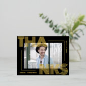 モダンGeometric Graduation Thank Youポストカード 箔シーズンポストカード (立ち正面)