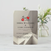 モダンGeometric Save the Date Card – ミニマリスト セーブザデート (スタンド正面)