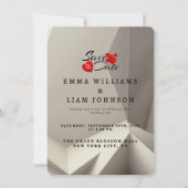 モダンGeometric Save the Date Card – ミニマリスト セーブザデート (正面)