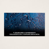 モダンGeometric Techロゴ | 青い回路基板 (裏面)