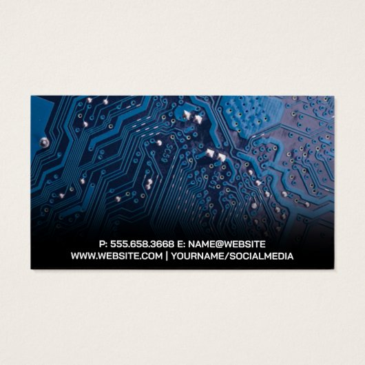 モダンGeometric Techロゴ | 青い回路基板 (裏面)