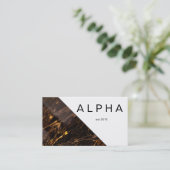 モダンGeometricGoldおよびBlack Marble Background 名刺 (スタンド正面)