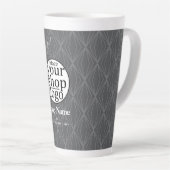 モダンGeometry Gray Logo Business カフェラテマグ (右アングル)