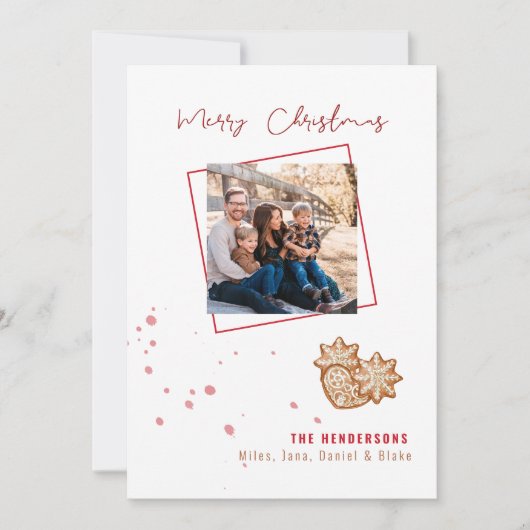 モダンGingerbread Family写真クリスマス (正面)