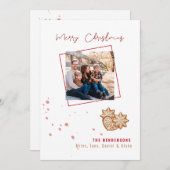 モダンGingerbread Family写真クリスマス (正面/裏面)