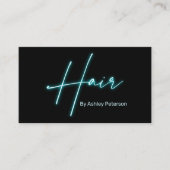 モダンglam neon hairスクリプトロゴqrコード 名刺 (正面)