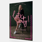 モダンGlow Script Pink Neon Wavy Graduate写真 アクリルサイン (傾斜)