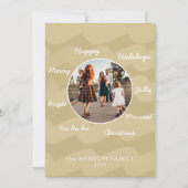 モダンGolden Christmas Wishes家族写真 シーズンカード (正面)