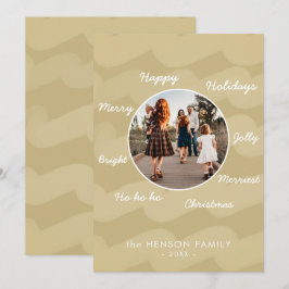 モダンGolden Christmas Wishes家族写真 シーズンカード