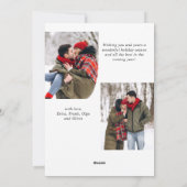 モダンGolden Sparkler Christmas 3フォトグリーティング シーズンカード (裏面)