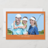 モダンGolf Joy & Peace Orangeクリスマスフォト シーズンカード (裏面)