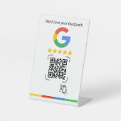モダンGoogleレビューQRスキャンスタンド 台座サイン (正面)